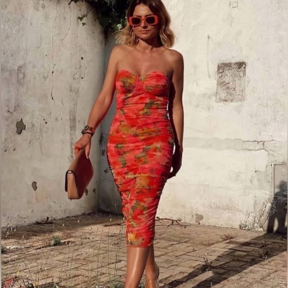 Zara Vibrant Floral Dress